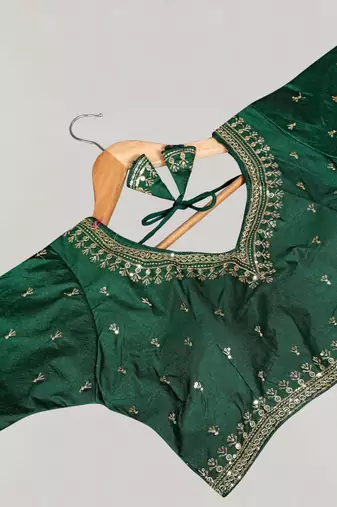 Designer fancy vichitra silk embroidered stitched blouse
