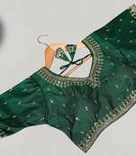 Designer fancy vichitra silk embroidered stitched blouse