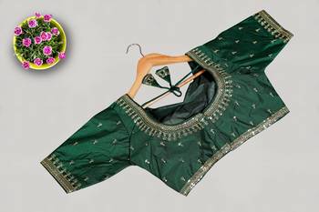 Designer fancy vichitra silk embroidered stitched blouse 2