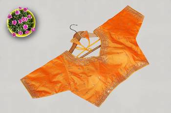 Designer fancy vichitra silk embroidered stitched blouse 1