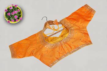 Designer fancy vichitra silk embroidered stitched blouse 2