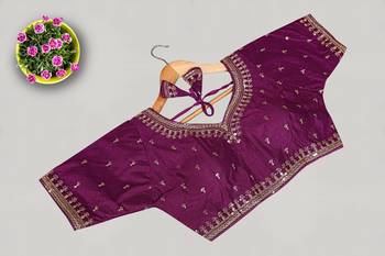 Designer fancy vichitra silk embroidered stitched blouse 1