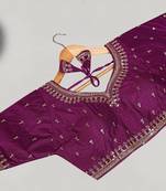 Designer fancy vichitra silk embroidered stitched blouse
