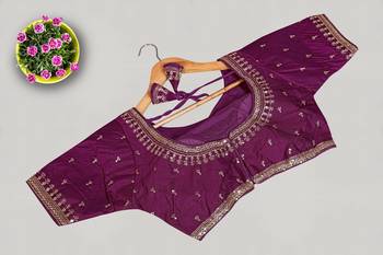 Designer fancy vichitra silk embroidered stitched blouse 2