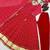 Red bandhej print faux georgette anarkali gown set with dupatta
