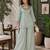 Sage green Rakshabandhan Spacial  gold crush kurti palazzo set with embellished koti