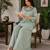 Sage green Rakshabandhan Spacial  gold crush kurti palazzo set with embellished koti