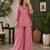 Rose gold Rakshabandhan Spacial crush kurti palazzo set with embellished koti