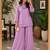 Lavender Rakshabandhan Spacial gold crush kurti palazzo set with embellished koti