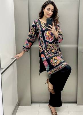 Black magic cotton kurti palazzo co-ord set 1