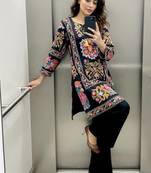 Black magic cotton kurti palazzo co-ord set