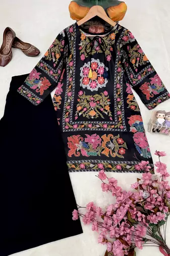 Black magic cotton kurti palazzo co-ord set