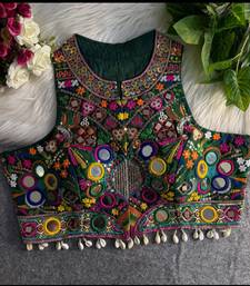 Green navratri special kutchi work blouse