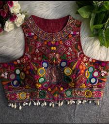 Maroon navratri special kutchi work blouse