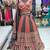 Red Ajrakh Navratri Chaniya Choli Set with Mirror & Kodi Work