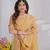 Gold Pure Kanjeevaram Silk Blend Rose Floral Woven Zari Design Saree With Stitched Blouse  