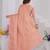 Peach Pure Kanjeevaram Silk Blend Rose Floral Woven Zari Design Saree With Stitched Blouse  