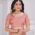 Peach Pure Kanjeevaram Silk Blend Rose Floral Woven Zari Design Saree With Stitched Blouse  