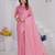 Baby Pink Pure Kanjeevaram Silk Blend Rose Floral Woven Zari Design Saree With Stitched Blouse  