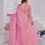 Baby Pink Pure Kanjeevaram Silk Blend Rose Floral Woven Zari Design Saree With Stitched Blouse  