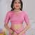 Baby Pink Pure Kanjeevaram Silk Blend Rose Floral Woven Zari Design Saree With Stitched Blouse  