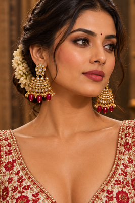 Antique Gold Polki Earrings 1