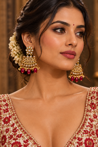 Antique Gold Polki Earrings