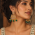 Antique green polki earrings