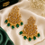 Antique green dangler polki earrings