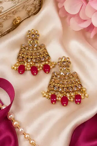 Antique Gold Polki Earrings