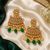 Antique green polki earrings