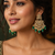 Antique green dangler polki earrings