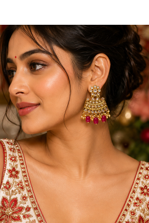Antique Gold Polki Earrings 3