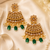 Antique green polki earrings