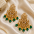 Antique green dangler polki earrings