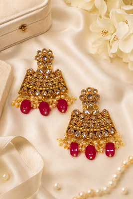 Antique Gold Polki Earrings 4