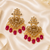 Antique red dangler polki earrings