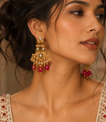 Antique Stone Polki Kundan Earrings