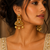 Antique pearl polki kundan earrings