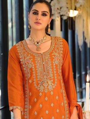 Women Ethnic Motifs Embroidered Regular Kurta with Palazzos & With Dupatta 2