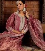 Ethnic Motifs Embroidered Kurta with Trousers & With Dupatta