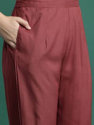 Ethnic Motifs Embroidered Kurta with Trousers & With Dupatta 4