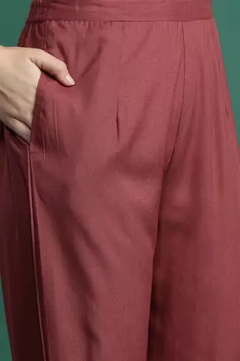Ethnic Motifs Embroidered Kurta with Trousers & With Dupatta
