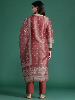 Ethnic Motifs Embroidered Kurta with Trousers & With Dupatta 7