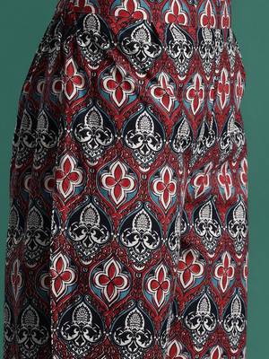 Floral Printed Sequinned Pure Cotton Kurta With Trousers & Dupatta 3