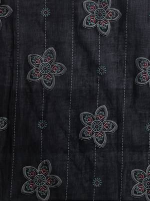 Floral Printed Sequinned Pure Cotton Kurta With Trousers & Dupatta 4