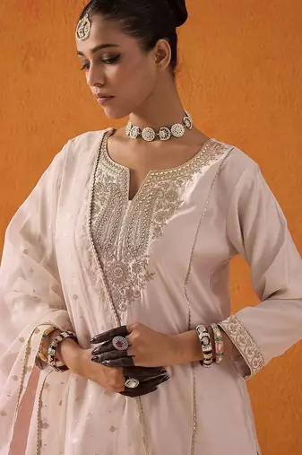 Women Ethnic Motifs Embroidered Regular Kurta With Trousers & Dupatta