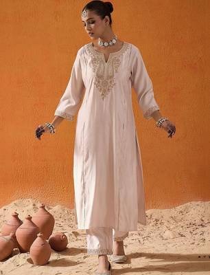 Women Ethnic Motifs Embroidered Regular Kurta With Trousers & Dupatta 6