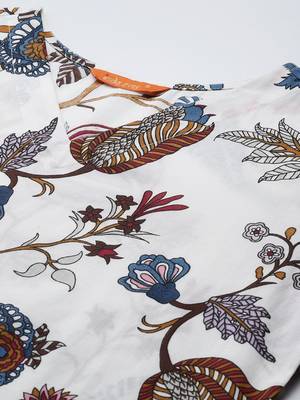Floral Printed Regular Pure Cotton Kurta with Trousers 2