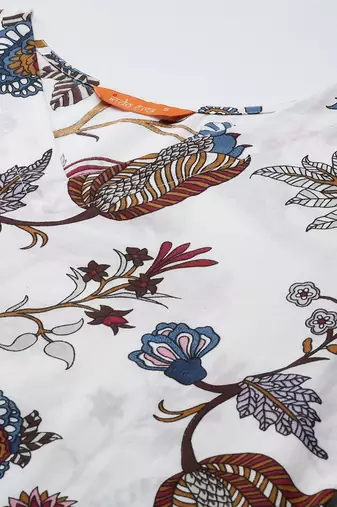 Floral Printed Regular Pure Cotton Kurta with Trousers